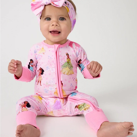 Little Sleepies Pink Disney Garden Princess Zippie - Picture 2 of 3